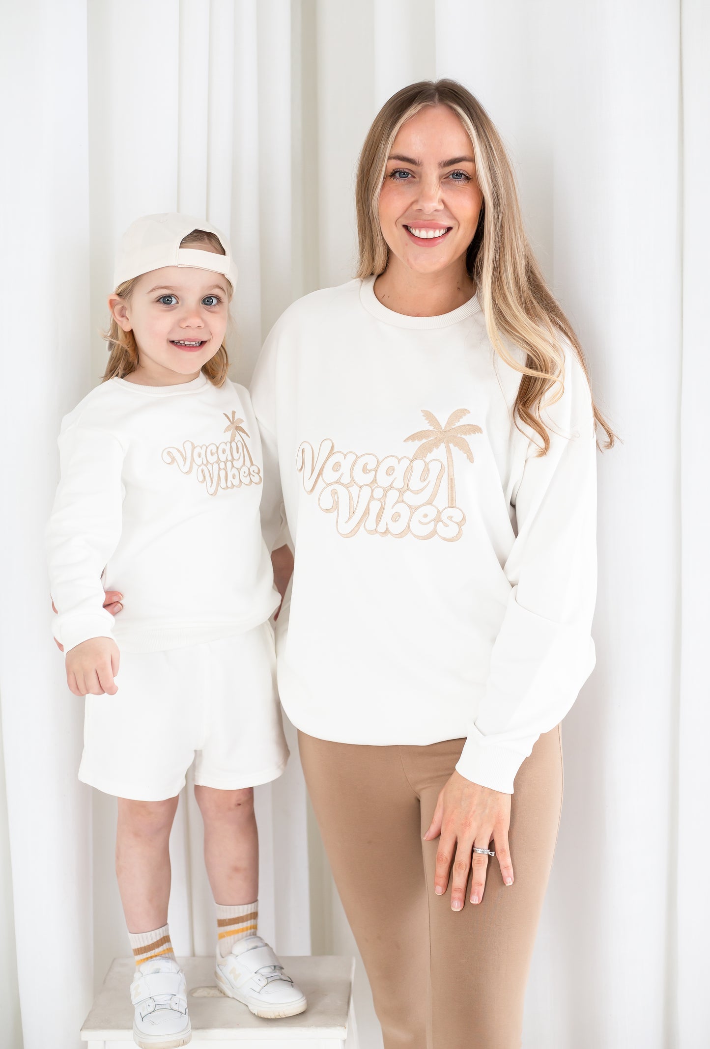 Ladies 'Vacay Vibes' embroidered holiday mini me sweatshirt