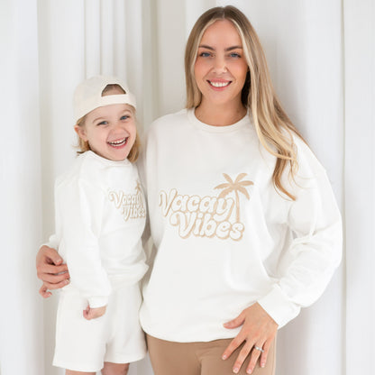 Child's 'Vacay Vibes' embroidered mini me holiday sweatshirt