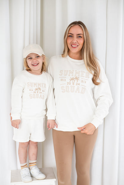 Ladies' 'Summer Squad' embroidered holiday personalised mini me sweatshirt