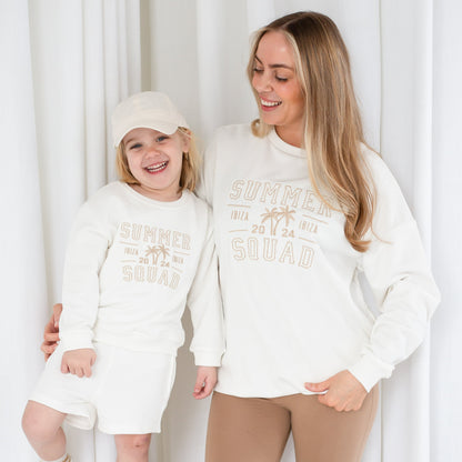 Ladies' 'Summer Squad' embroidered holiday personalised mini me sweatshirt