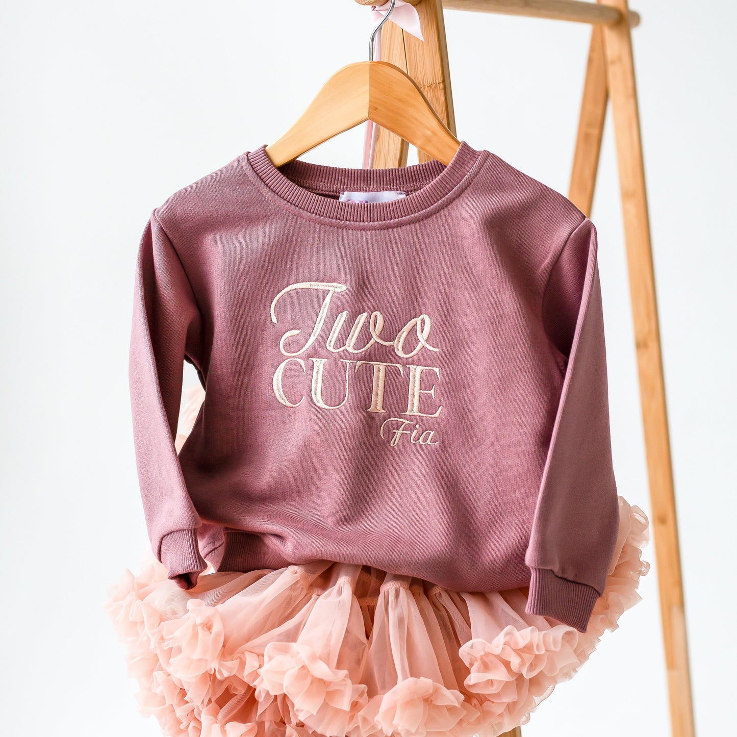 Signature 'Two Cute' Second birthday personalised embroidered sweatshirt