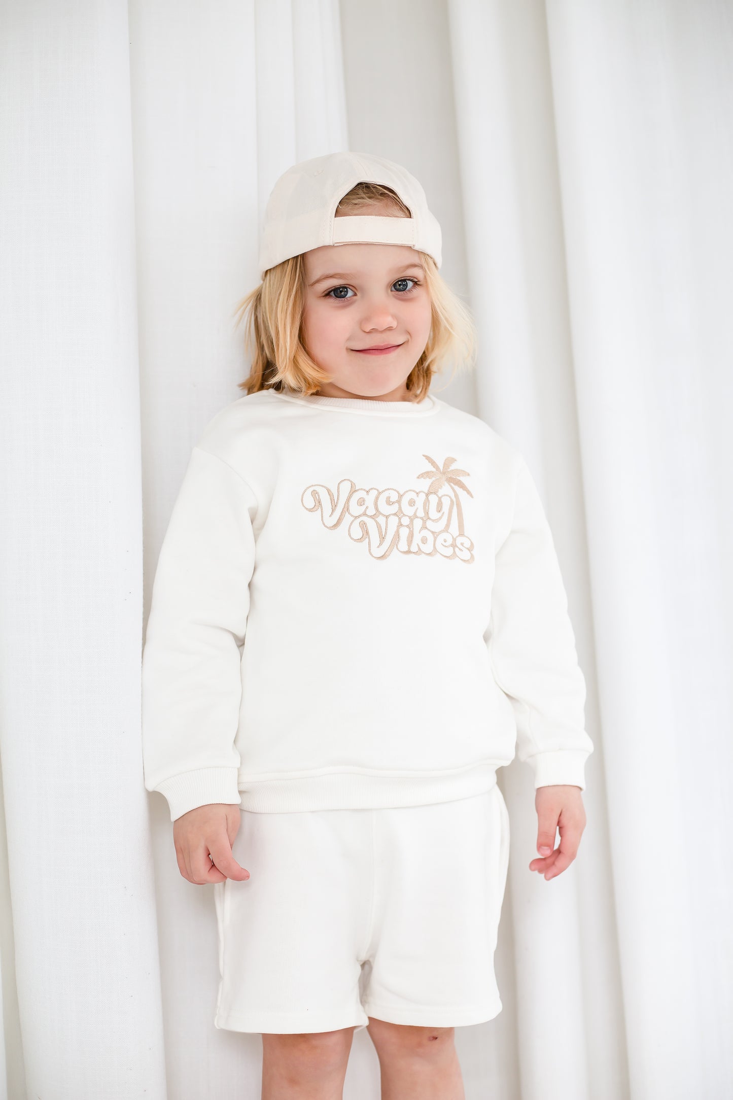 Child's 'Vacay Vibes' embroidered mini me holiday sweatshirt