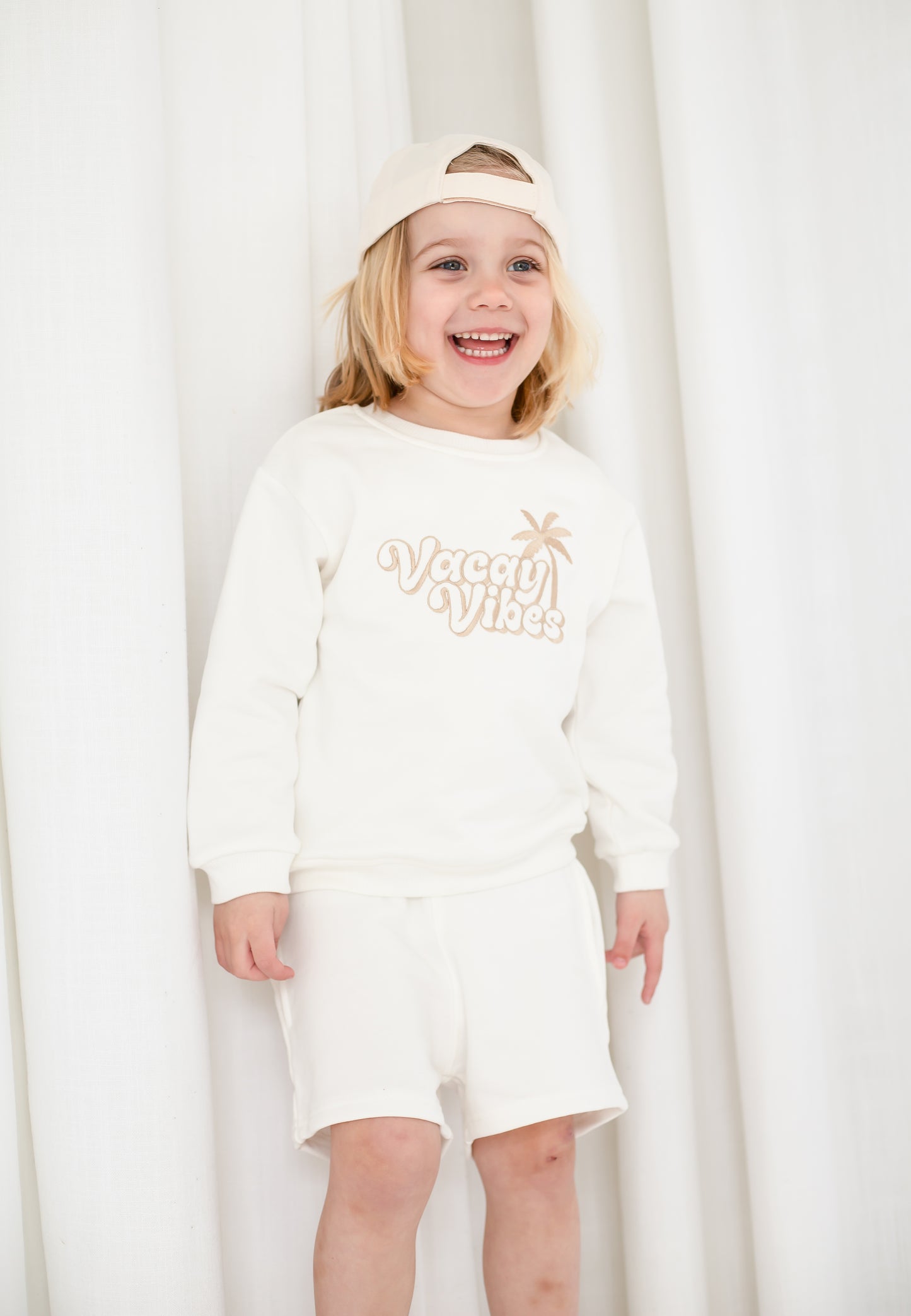 Child's 'Vacay Vibes' embroidered mini me holiday sweatshirt