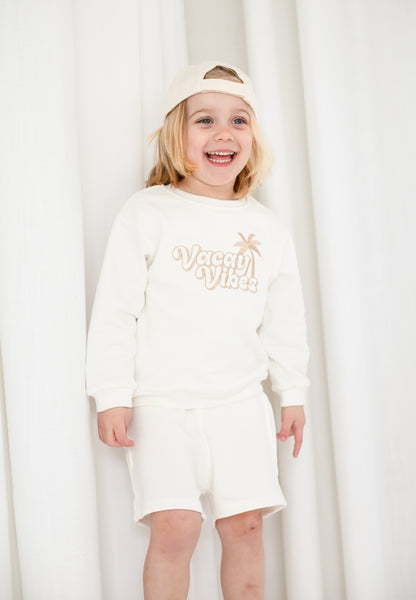 Child's 'Vacay Vibes' embroidered mini me holiday sweatshirt