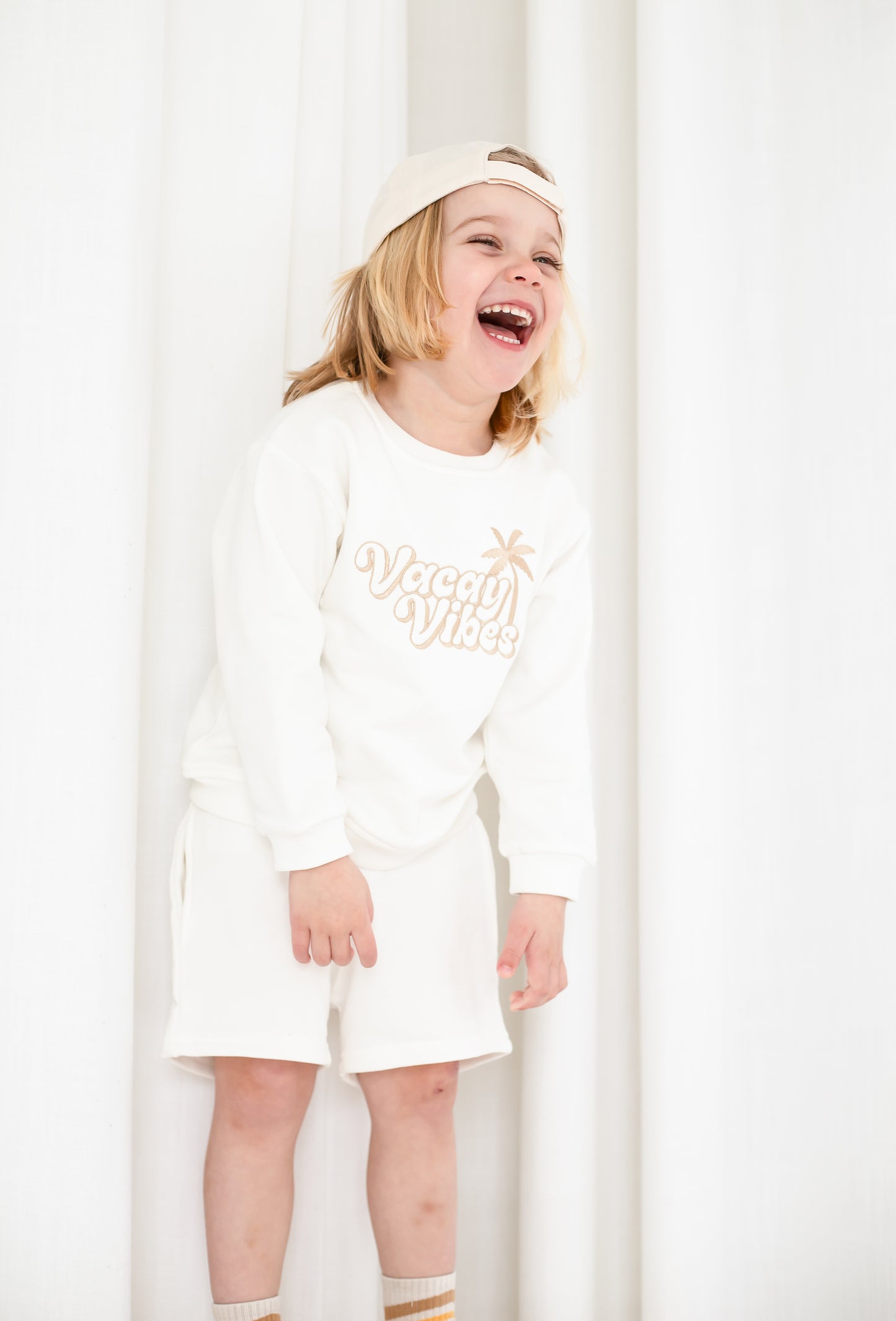 Child's 'Vacay Vibes' embroidered mini me holiday sweatshirt