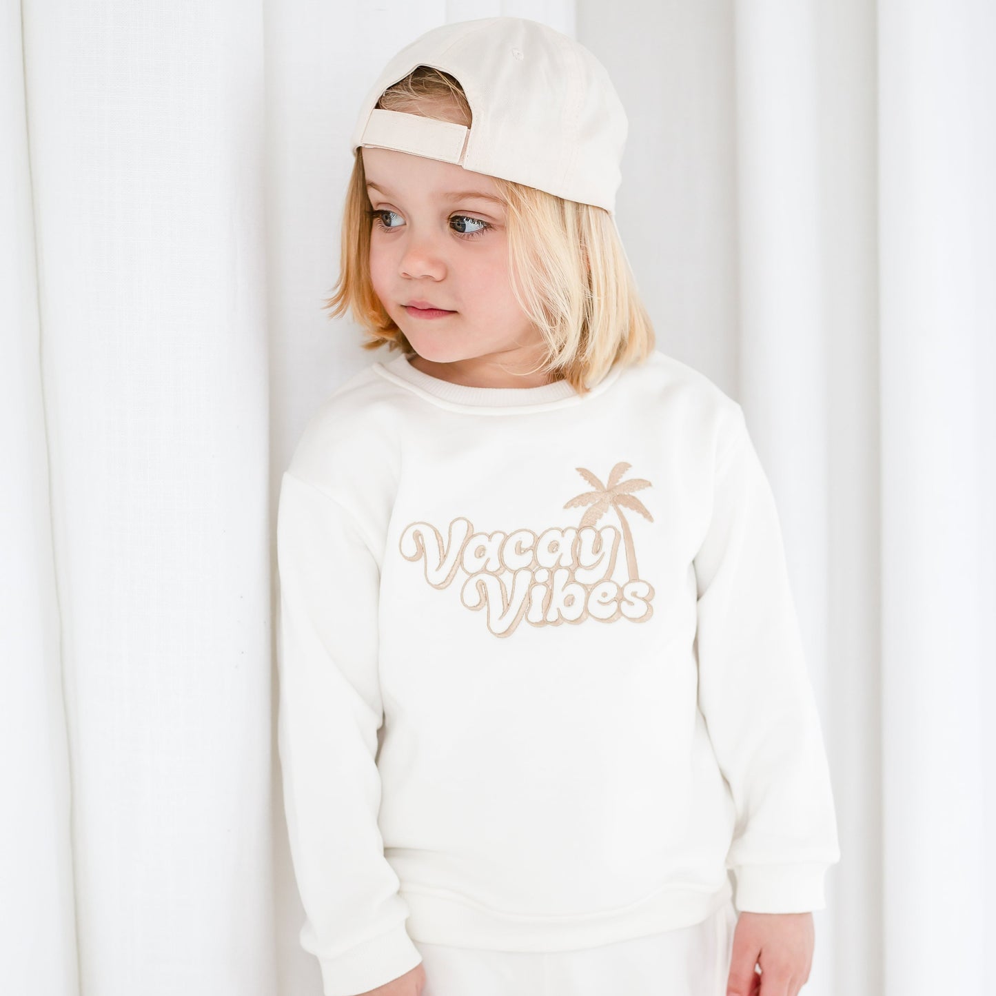 Child's 'Vacay Vibes' embroidered mini me holiday sweatshirt