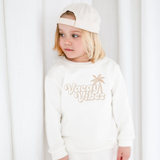 Child's 'Vacay Vibes' embroidered mini me holiday sweatshirt