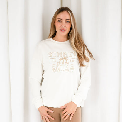 Ladies' 'Summer Squad' embroidered holiday personalised mini me sweatshirt