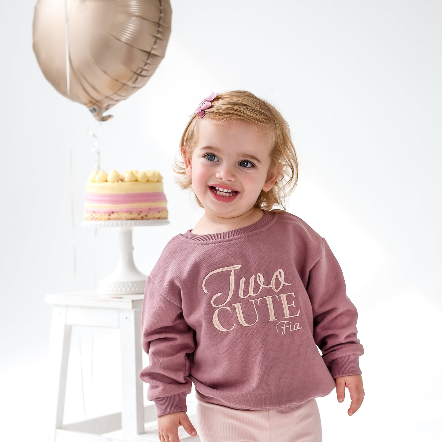 Signature 'Two Cute' Second birthday personalised embroidered sweatshirt