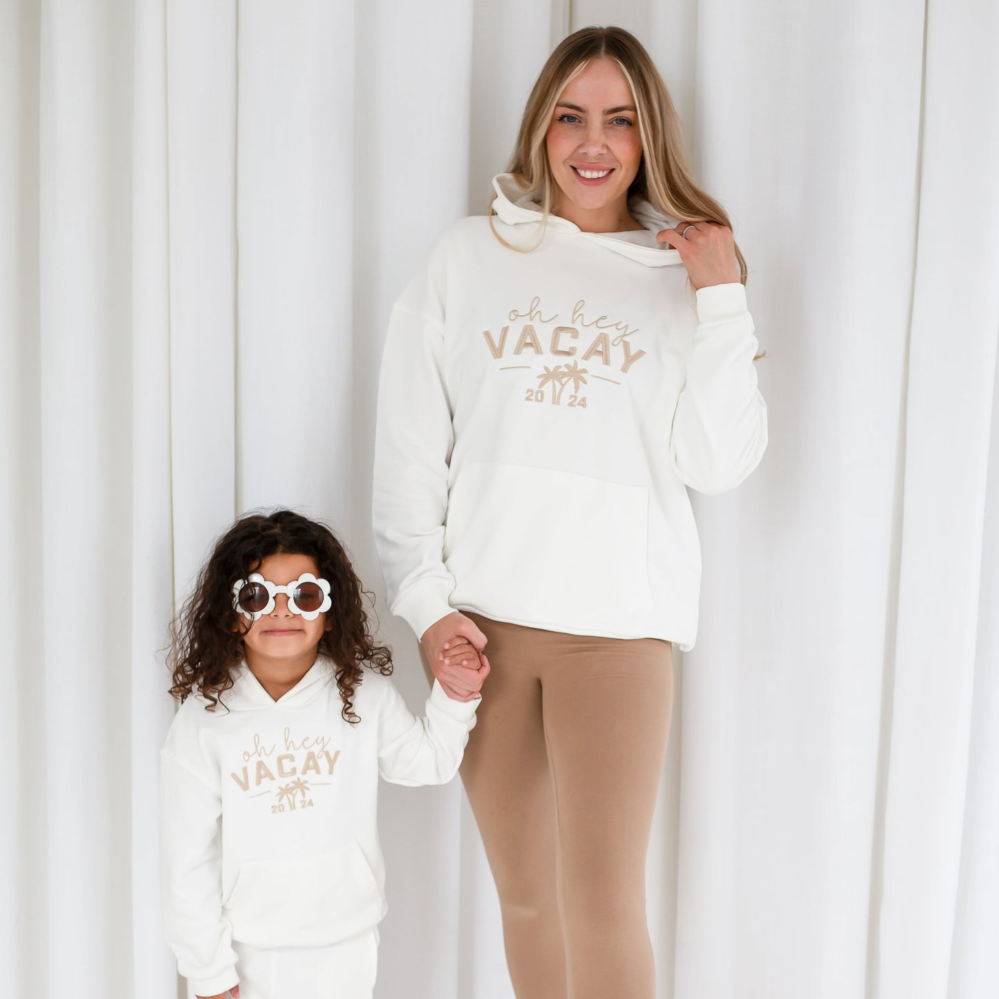 Ladies' 'Oh hey Vacay 24' embroidered holiday mini me hoodie