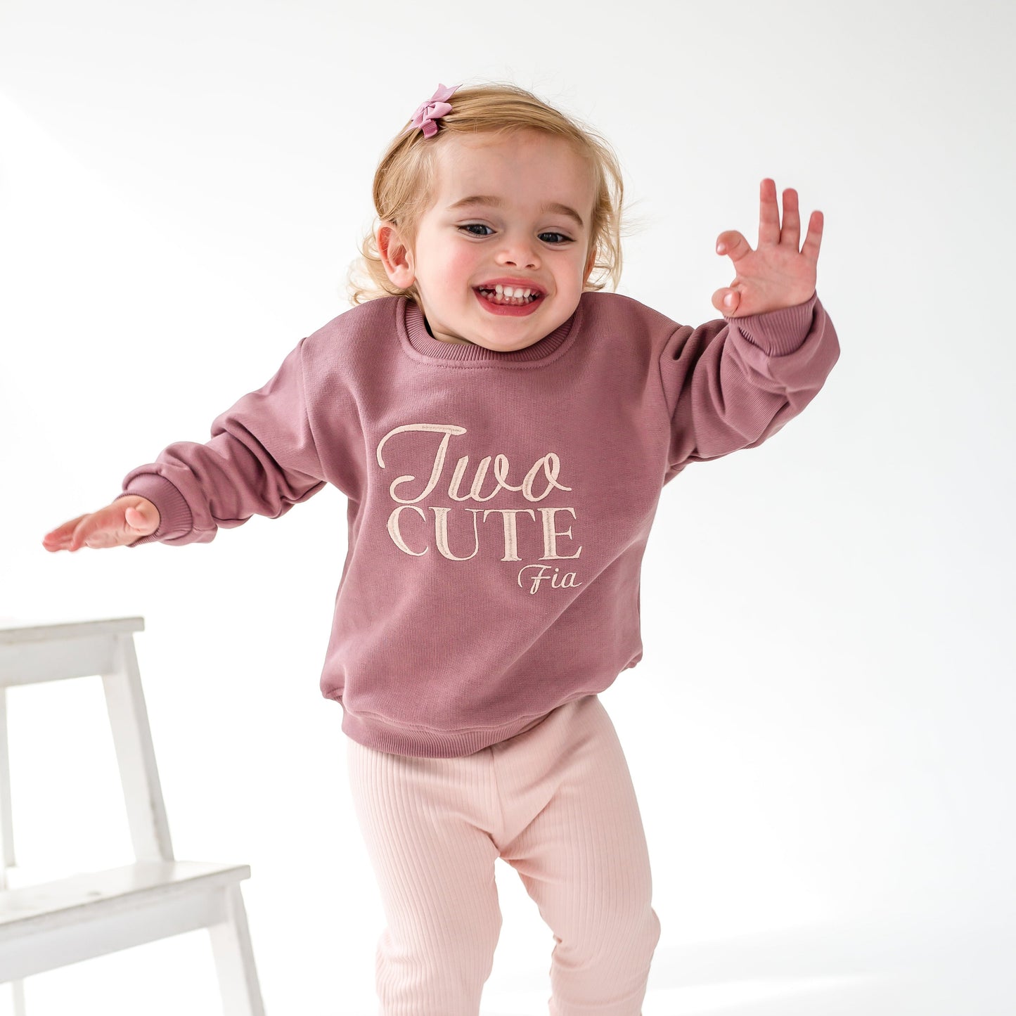 Signature 'Two Cute' Second birthday personalised embroidered sweatshirt