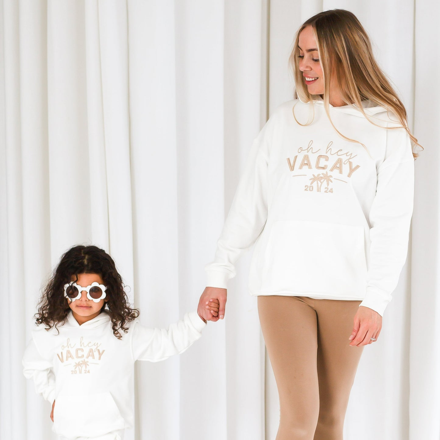 Ladies' 'Oh hey Vacay 24' embroidered holiday mini me hoodie