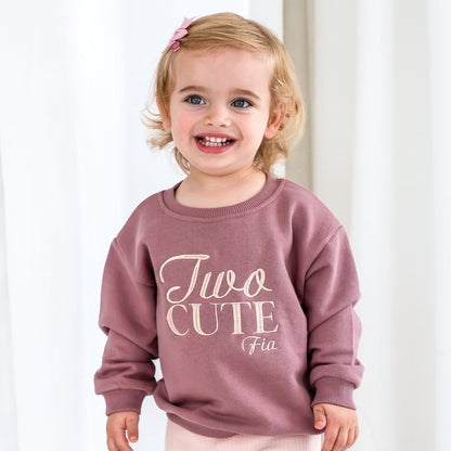 Signature 'Two Cute' Second birthday personalised embroidered sweatshirt