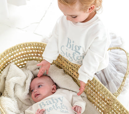 Signature 'Big/Little/Baby' Brother personalised embroidered sweatshirt