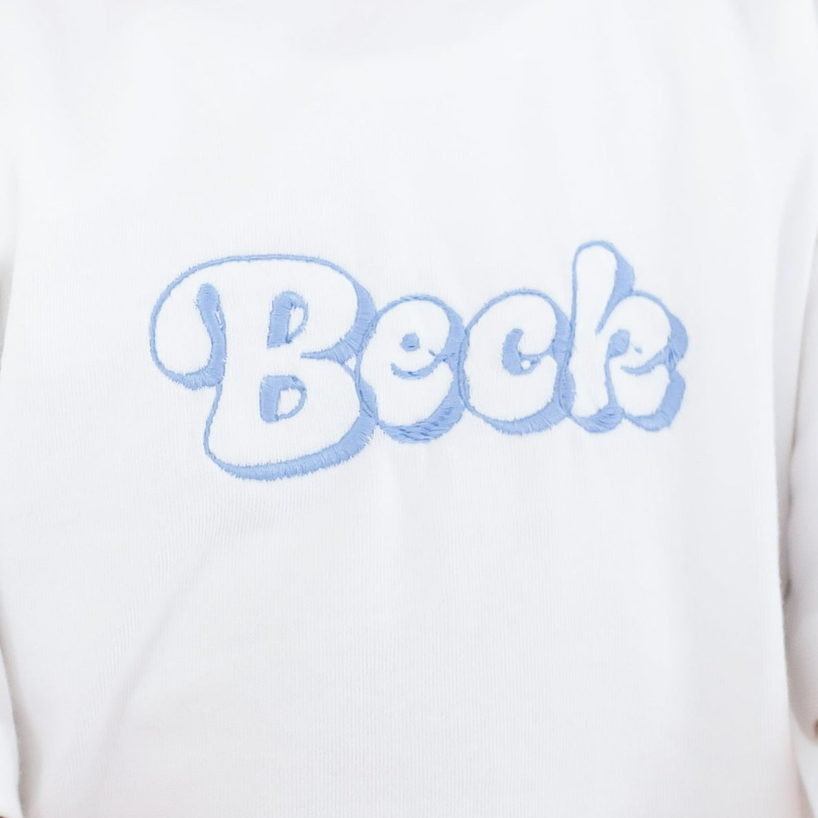 Summer bubble font personalised name embroidered sweatshirt