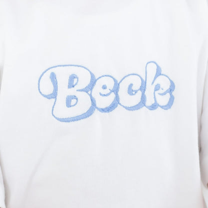 Summer bubble font personalised name embroidered sweatshirt