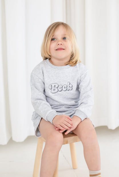 Summer bubble font personalised name embroidered short tracksuit