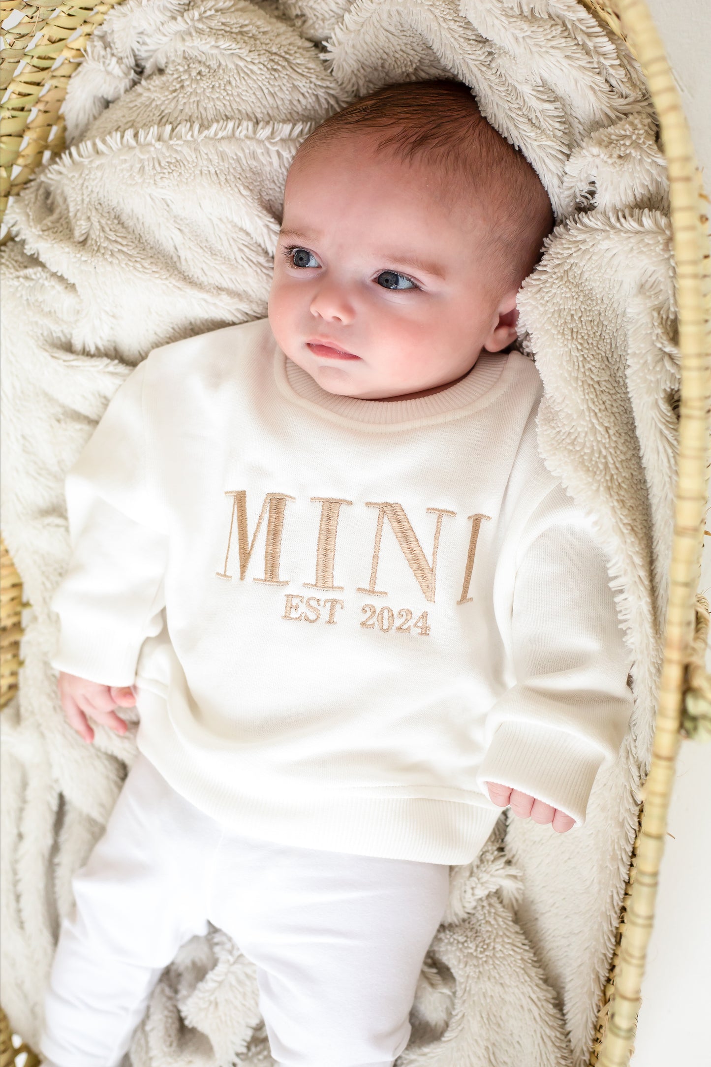 Signature 'MAMA EST.' ladies' embroidered matching mini me sweatshirt