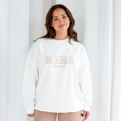 Signature ladies' MAMA embroidered sweatshirt with personalised children's names