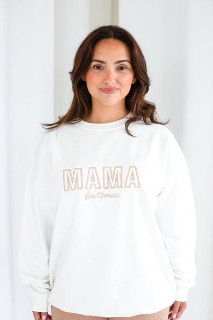 Signature ladies' MAMA embroidered sweatshirt with personalised children's names