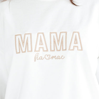 Signature ladies' MAMA embroidered sweatshirt with personalised children's names