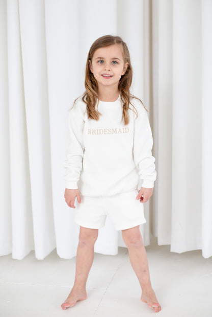 Embroidered 'Bridesmaid' sweatshirt - available in adults and kids sizing