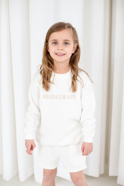 Embroidered 'Bridesmaid' sweatshirt - available in adults and kids sizing