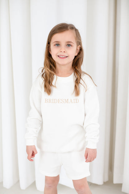 Personalised Wedding embroidered sweatshirts - Choose from Pageboy, Bridesmaid, Flower Girl