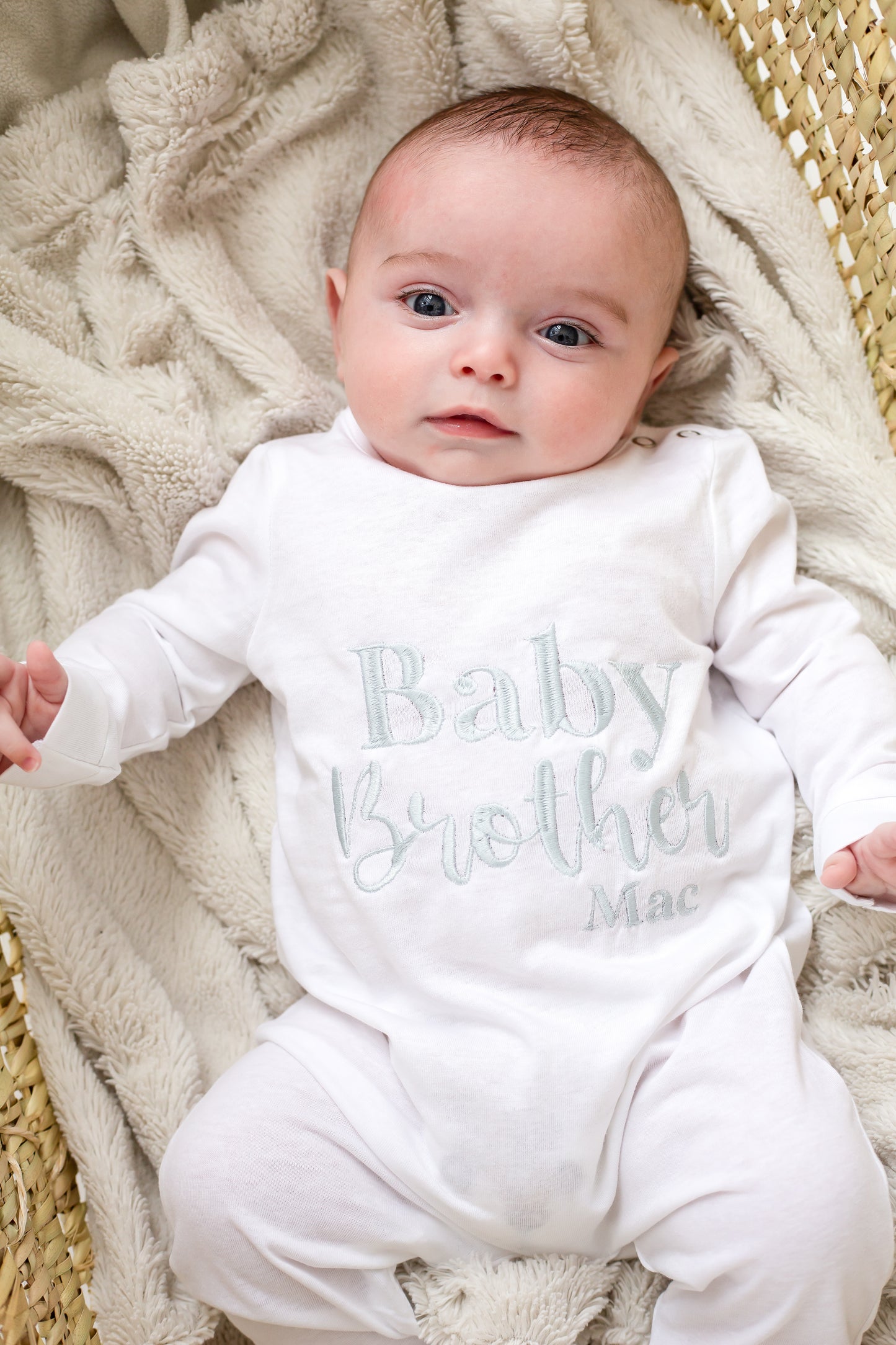 Signature Baby Sibling personalised embroidered babygro