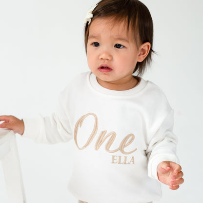 Signature Personalised Big 'Two' birthday embroidered sweatshirt