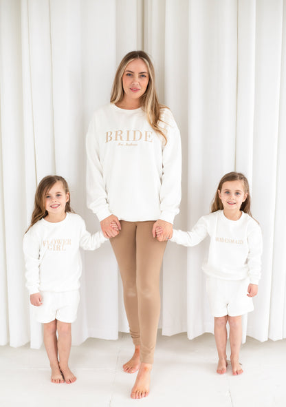 Embroidered 'Bridesmaid' sweatshirt - available in adults and kids sizing