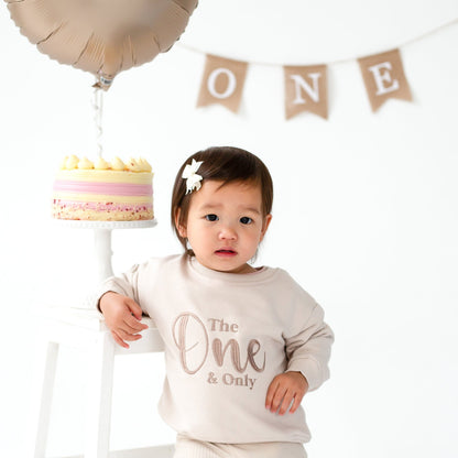 Signature 'One and only' first birthday embroidered sweatshirt