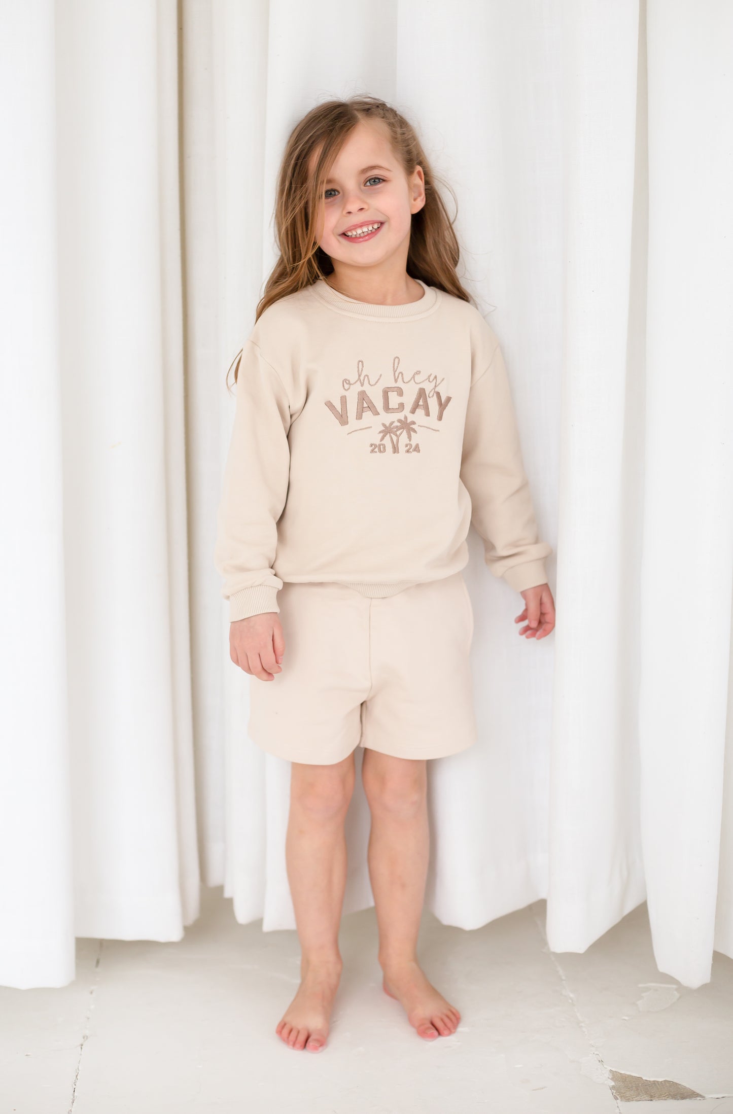 Ladies' 'Oh hey Vacay 24' embroidered holiday mini me sweatshirt