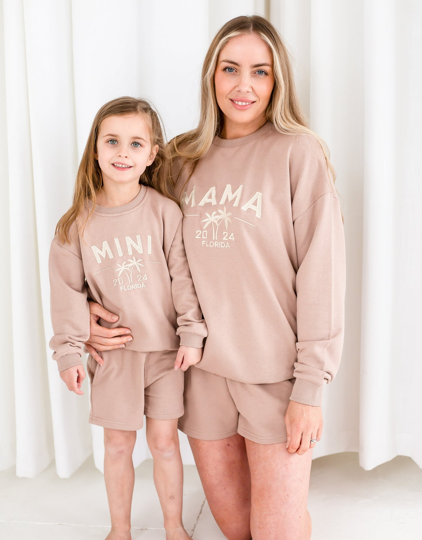 'MAMA 24' personalised embroidered holiday mini me sweatshirt