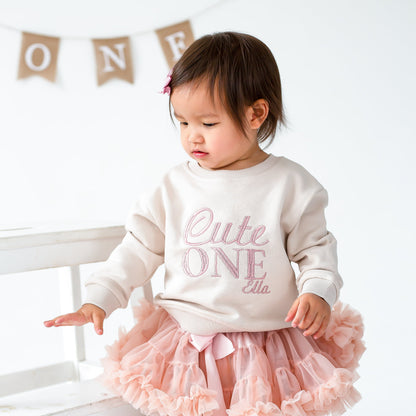 Signature 'Cute One' personalised first birthday embroidered sweatshirt