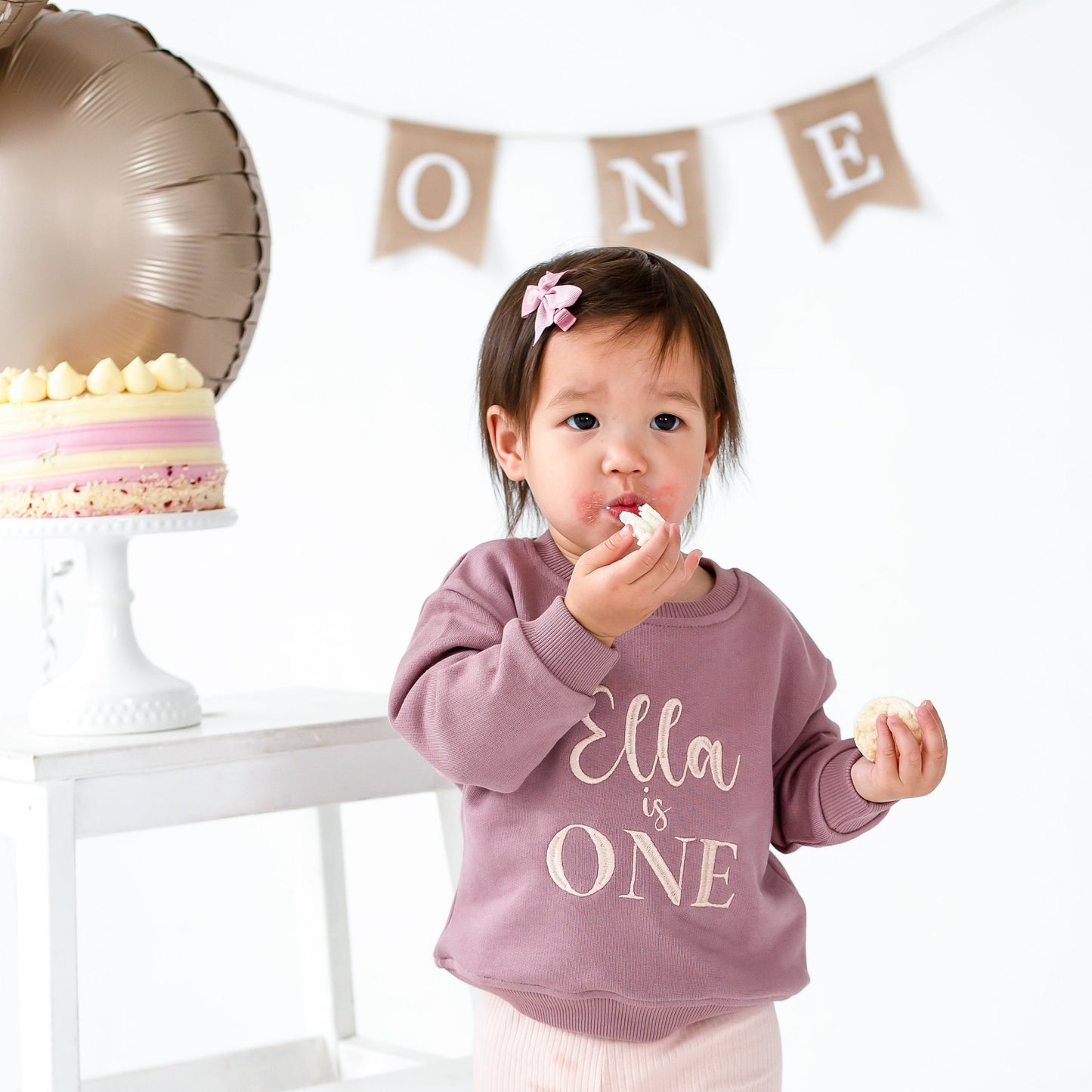 Signature Personalised 'One' first birthday embroidered sweatshirt