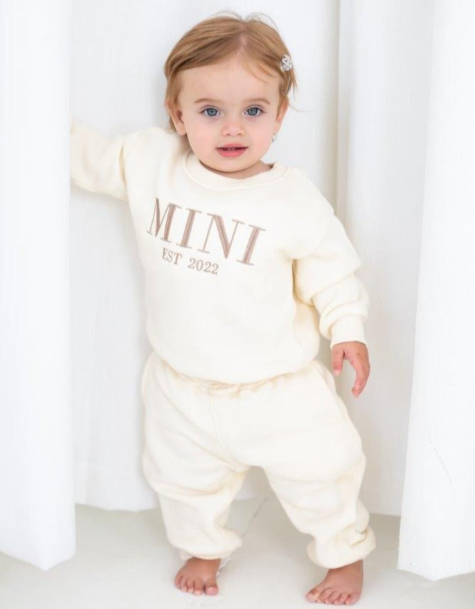 AW MINI EST. embroidered matching mini me sweatshirt