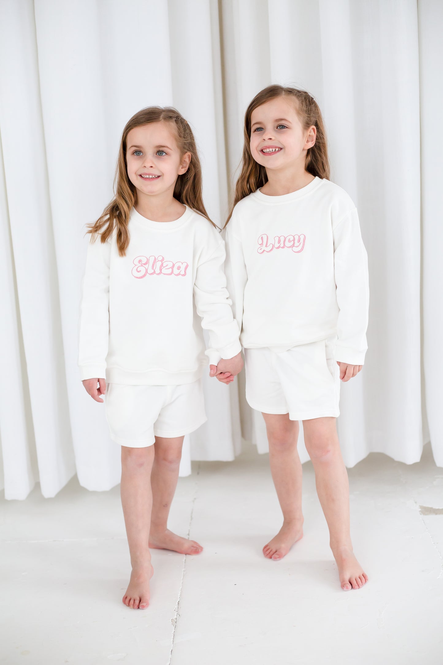 Summer bubble font personalised name embroidered short tracksuit