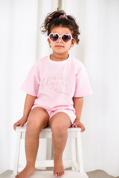 'Mini Flyer' personalised name embroidered t shirt and short set