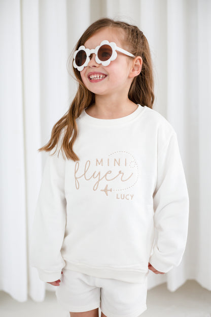 'First Time Flyer' personalised name embroidered sweatshirt