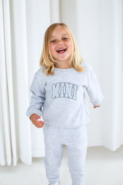 Signature child's varsity style MINI embroidered matching mini me sweatshirt