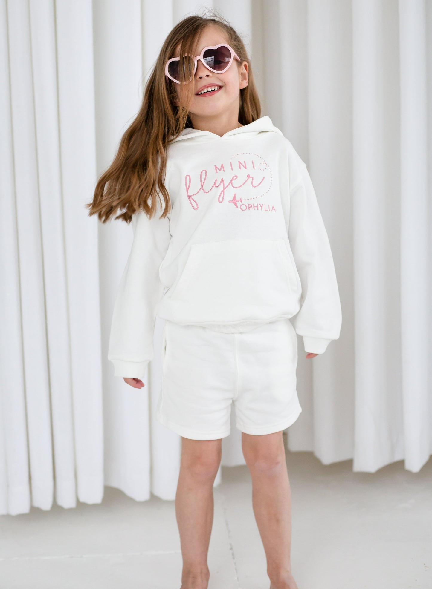 'Mini Flyer' personalised embroidered hoodie and short tracksuit