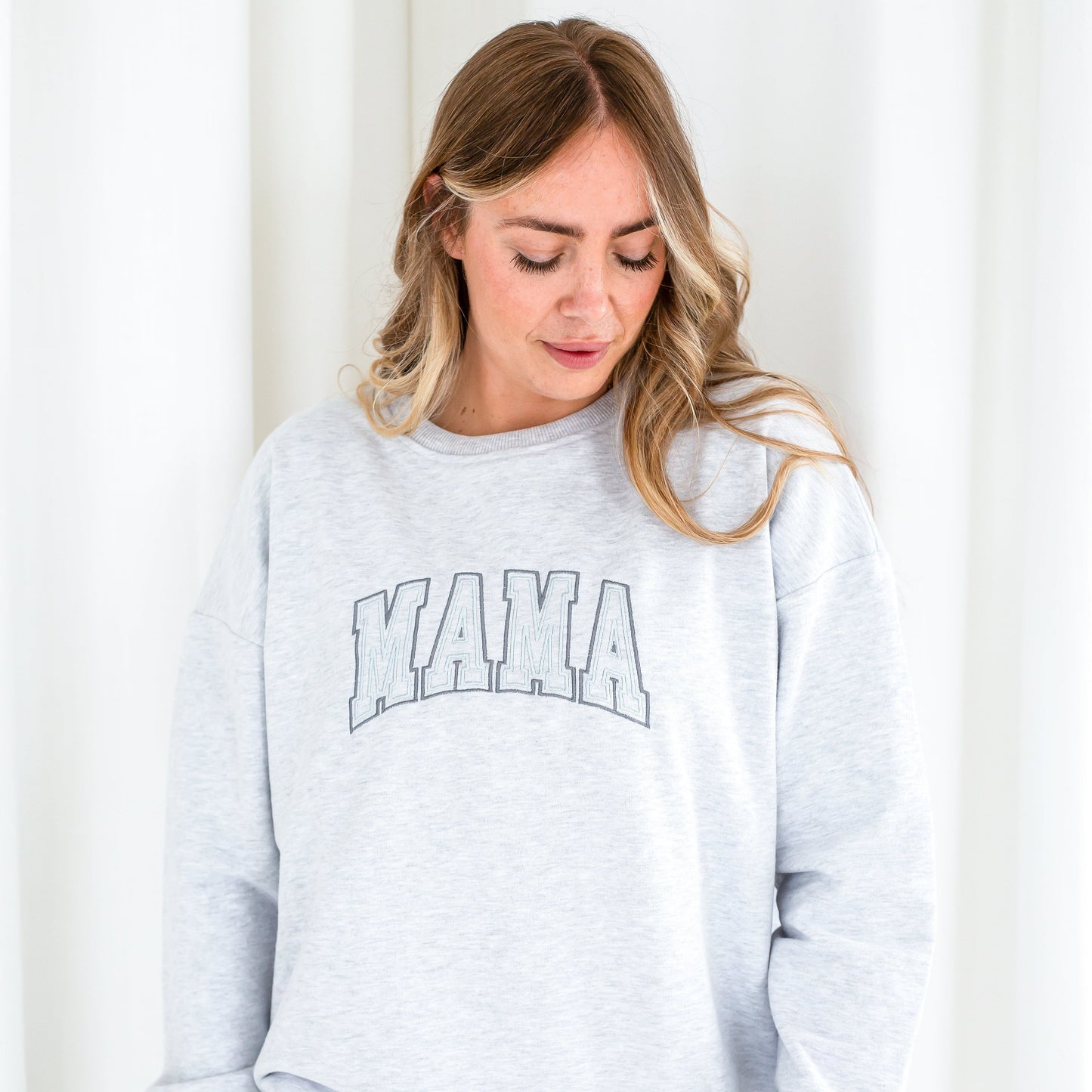 Signature ladies varsity style MAMA embroidered matching mini me sweatshirt