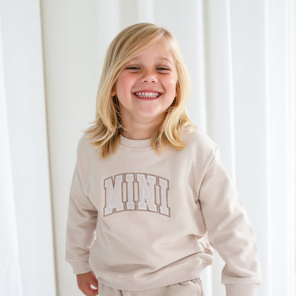 Signature child's varsity style MINI embroidered matching mini me sweatshirt