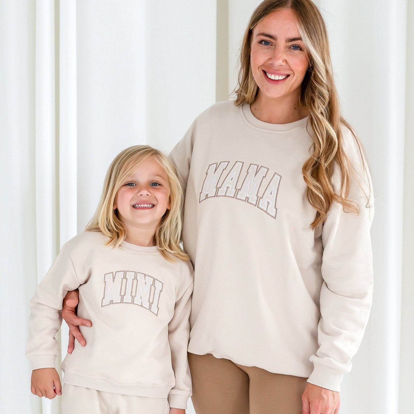 Signature ladies varsity style MAMA embroidered matching mini me sweatshirt