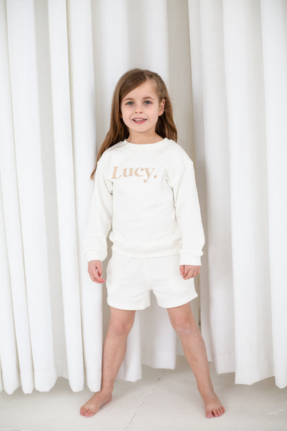 Girls personalised bold name embroidered sweatshirt