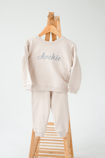 Signature italic personalised name embroidered sweatshirt tracksuit