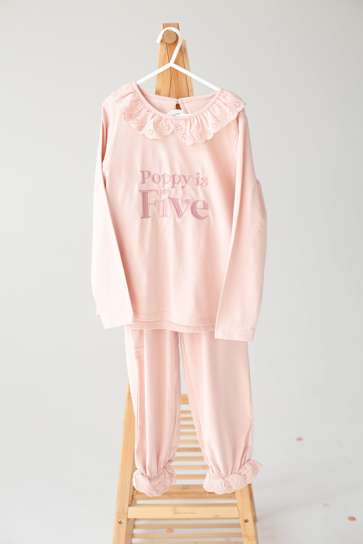 Signature 'When i wake' embroidered personalised birthday pyjamas