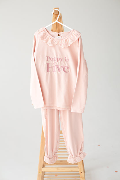 Signature 'When i wake' embroidered personalised birthday pyjamas