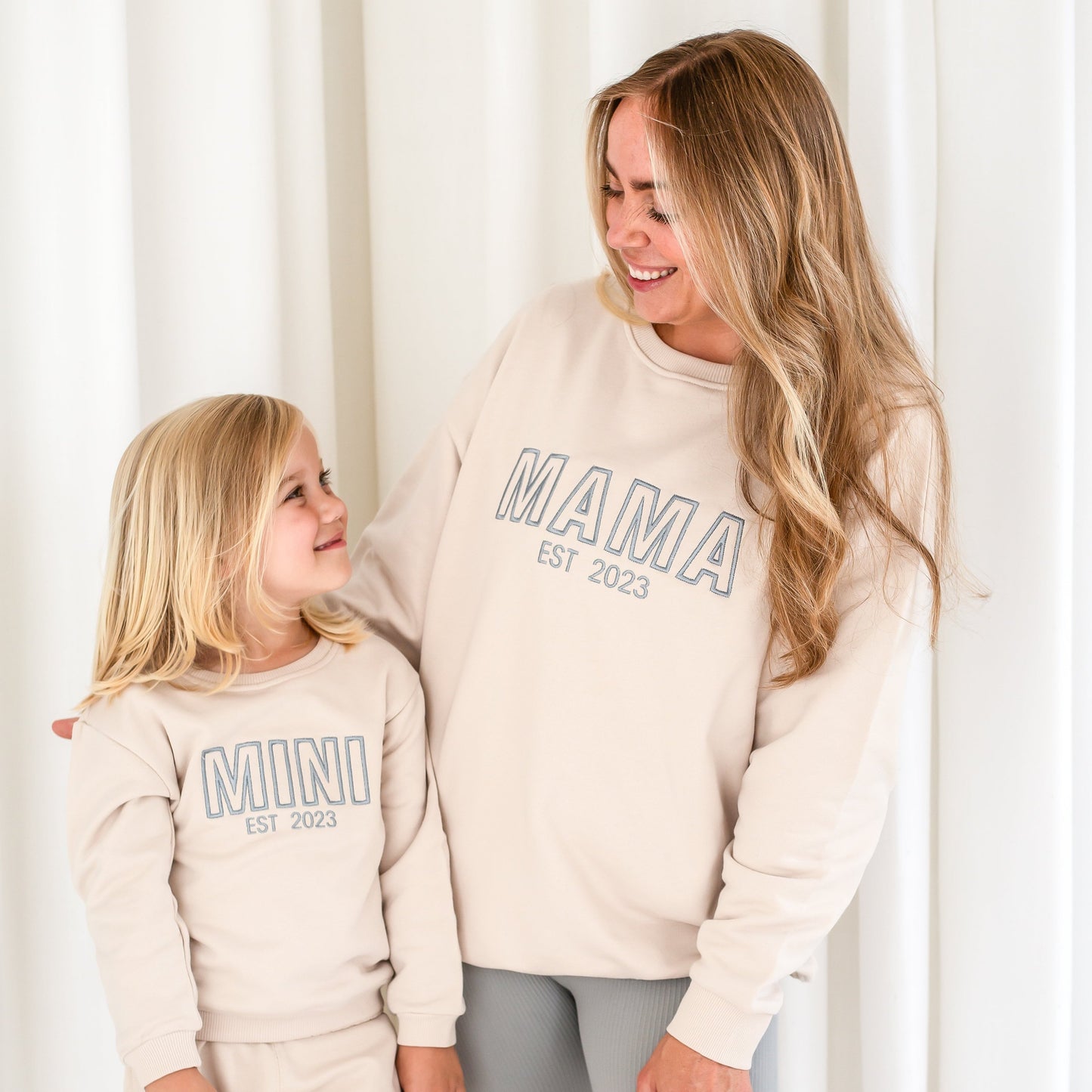 Signature ladies' MAMA outline embroidered matching mini me sweatshirt